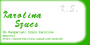 karolina szucs business card
